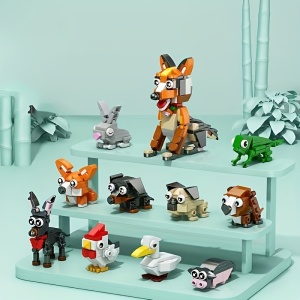 Set de Constructie cu 10 Animale ambalate individual, din ABS, total 361 piese #JJ5123 - Img 4
