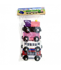 Trenulet Magnetic din Lemn cu Locomotiva si 3 Vagoane, Multicolor #JJ5425 - Img 3