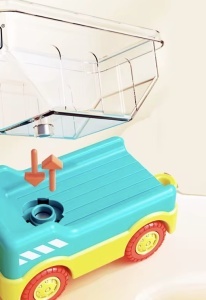 Trenulet Magnetic, Locomotiva Lampa de Veghe, 3 Vagoane, Forme Geometrice, 19 piese #JJ5264 - Img 7