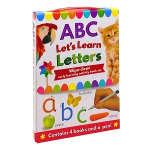 Wipe Clean: ABC Let's Learn Letters - 4 Book Set (Inc Pen) #BK410