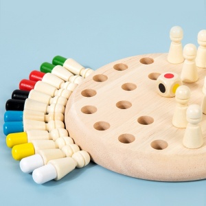 🌈Oferta Zilei❗️Joc de Memorie din Lemn Memory Chess pentru toata familia, 6 culori, #JJ5122 - Img 3