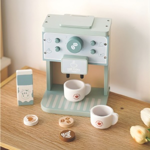 Aparat de Cafea Interactiv cu capsule si 7 Accesorii, din Lemn pentru Joc de Rol, KABI, nunate Pastel #JJ5666 - Img 2