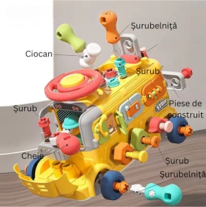 Autobuz Educativ Multifunctional, 43 Accesorii, Activitati, Asamblare si dezasamblare #JJ5468 - Img 9