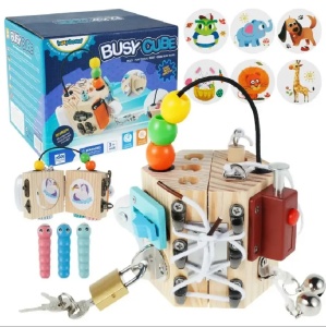 Busy Cub STEM din lemn cu activitati , tip Montessori #JJ5070 - Img 3