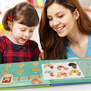 Carte interactiva Quiet Book Montessori, piese cu scai reutilizabile, Model Numere, 10 pagini, #JJ5658 - Img 7