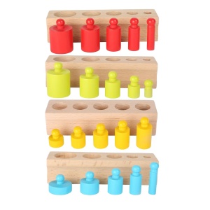 Joc 4 Sortatoare din Lemn cu 20 Cilindrii colorati, tip Montessori #JJ5147 - Img 6