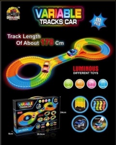 Joc de Constructie Circuit Luminos cu Masinuta Electrica DIY Truck, 111 piese #JJ5349 - Img 6