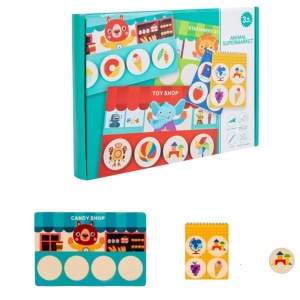 Joc de Memorie si Asociere din Lemn, Supermarket, tip Montessori #JJ5645