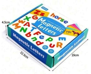 Joc educativ Alfabetar cu 52 litere magnetice din lemn #JJ5001