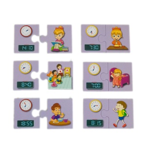 Joc Educativ Bilingv în Română și Engleză “Primii pasi” cu Părțile corpului, Ceasul, Forme și Culori #JJ5126 - Img 3
