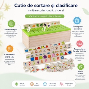 Joc Educativ de Sortare si Clasificare din Lemn, tip Montessori #JJ5679 - Img 7