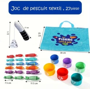 Joc interactiv de Pescuit si Sortare din Fetru cu velcro, 27 piese #JJ5642 - Img 2
