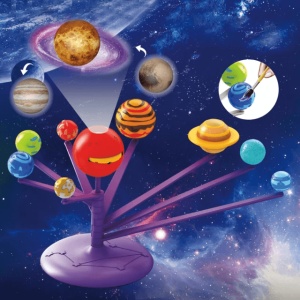 Joc STEM Educativ si Creativ Sistemul Solar cu Proiector, pictura planete #JJ5393 - Img 5