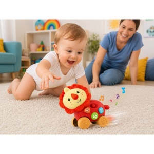Jucarie Interactiva Leu Muzical cu Roti si Cap de Plus #JJ5687 - Img 6