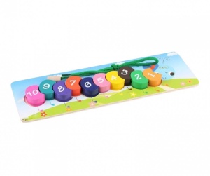Jucarie Omida de Lemn cu Numere si Siret, 30 cm, Multicolor #JJ5412 - Img 6