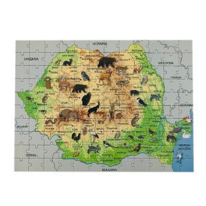 Puzzle Educativ Geografic 2 in 1 “La joaca prin Lume” cu Harta Romaniei și Harta Lumii #JJ5137 - Img 2