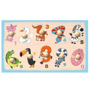 Puzzle incastru din lemn cu mâner: Cifre #JJ5056 - Img 1