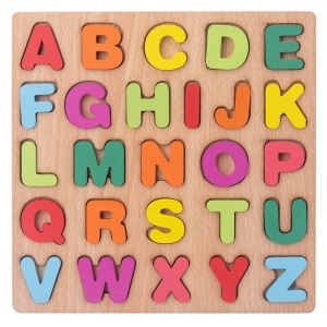 Puzzle incastru educativ 3D din lemn - Alfabet: Litere Mari #JJ5106 - Img 3