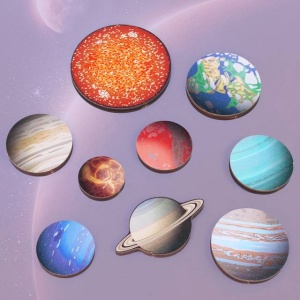 Puzzle Incastru Educativ din Lemn: Planetele Sistemului Solar #JJ5513 - Img 3
