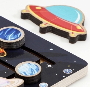 Puzzle Labirint 3D din Lemn, tip Montessori, Sistemul Solar #JJ5568 - Img 8