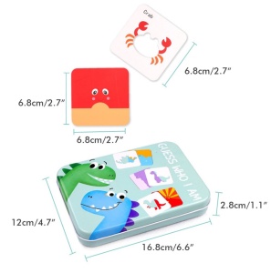 Puzzle Montessori de asociere în cutie metalică Guess Who I Am: Dinozauri, 24 piese #JJ5083 - Img 3