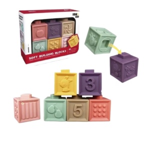 Set 6 Cuburi Silicon senzoriale, interconectabile pt Bebelusi #JJ5553