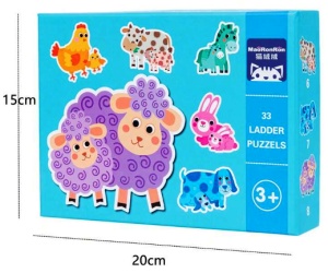 Set 6 Puzzle-uri cu Piese Mari, din carton gros - Animale Domestice #JJ5098 - Img 2