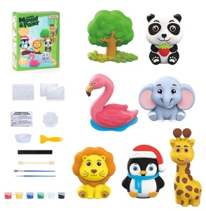 Set creativ DIY - Modeleaza si Picteaza 7 Magneti de Frigider, tematica Zoo #JJ5267 - Img 3