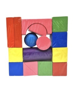 Set Cuburi de Construit din Lemn, 15 piese, multicolor #JJ5620 - Img 2