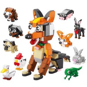 Set de Constructie cu 10 Animale ambalate individual, din ABS, total 361 piese #JJ5123 - Img 5