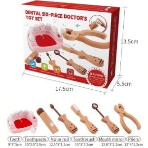 Set Montessori Joc de Rol Stomatolog din Lemn, 6 piese #JJ5652 - Img 6