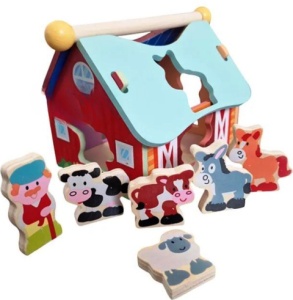 Sortator Ferma Animalelor cu acoperiș detașabil și 6 figurine #JJ5004 - Img 3