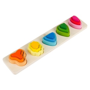 Sortator Multistrat tip Montessori cu Forme Asimetrice, Model Copaci, 16 piese #JJ5167 - Img 7