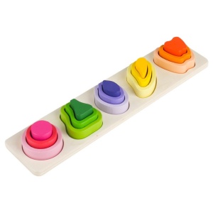Sortator Multistrat tip Montessori cu Forme Asimetrice, Model Fructe, 16 piese #JJ5168 - Img 4