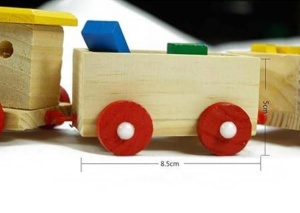 Trenulet din Lemn cu Forme Geometrice, Locomotiva si 2 Vagoane #JJ5408 - Img 4
