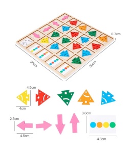 🌈Oferta zilei❗ Joc de Logica si Dezvoltare Cognitiva Montessori din Lemn #JJ5018 - Img 4