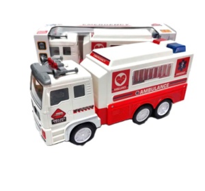 Ambulanta cu Lumini, Sunete si Functie de Rotire 26.8 cm #JJ5215 - Img 9
