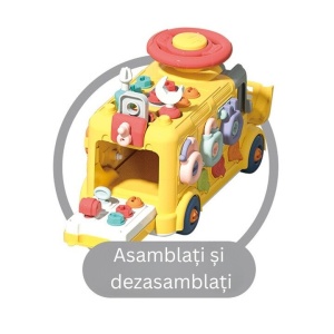 Autobuz Educativ Multifunctional, 43 Accesorii, Activitati, Asamblare si dezasamblare #JJ5468 - Img 6