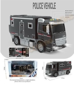 Camion de Politie SWAT cu Lumini, Sunete, Frictiune si Usi care se Deschid, 27 cm #JJ5472 - Img 2