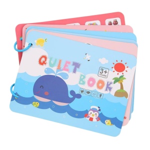 Carte interactiva Quiet Book Montessori, piese cu scai reutilizabile, 10 pagini #JJ5656