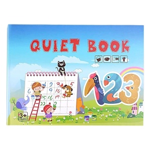 Carte interactiva Quiet Book Montessori, piese cu scai reutilizabile, Model Numere, 10 pagini, #JJ5658 - Img 4