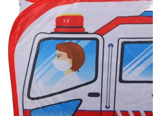 Cort de Joaca pentru copii Ambulanta, plabil, cu gentuta de depozitare #JJ5224 - Img 7