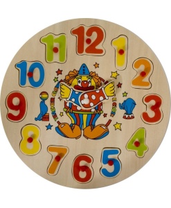 Incastru din lemn Ceas cu 12 numere pentru potrivit, 30 cm #JJ5411 - Img 3