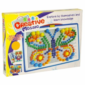 Joc creativ Mozaic cu pioneze in servieta, 296 piese #JJ5646