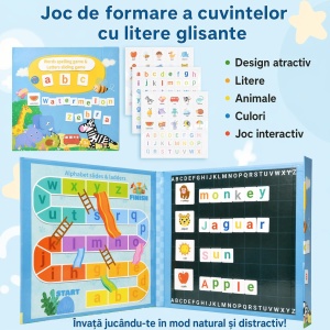 Joc educativ Carte Magnetica Montessori Recunoastere Litere si Formare Cuvinte #JJ5655 - Img 6