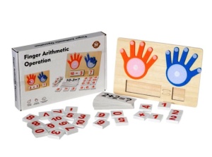 Joc Educativ din Lemn Aritmetica pe degete, tip Montessori #JJ5643 - Img 3