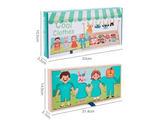 Joc educativ din lemn tip Montessori usucă și îmbracă hainele, cutie de depozitare#JJ5095 - Img 7