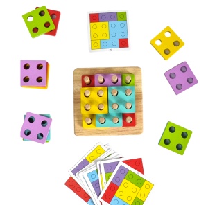 Joc geometric tip Tetris din lemn, potrivire logica, 20 planșe #JJ5011 - Img 6