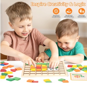 Joc Mozaic Puzzle din Lemn, 120 piese, tip Montessori #JJ5594 - Img 8