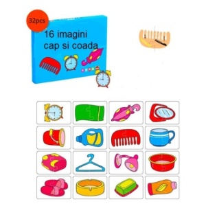 Joc Puzzle Asociere cu 2 piese mari, 16 seturi, Obiecte #JJ5674 - Img 5